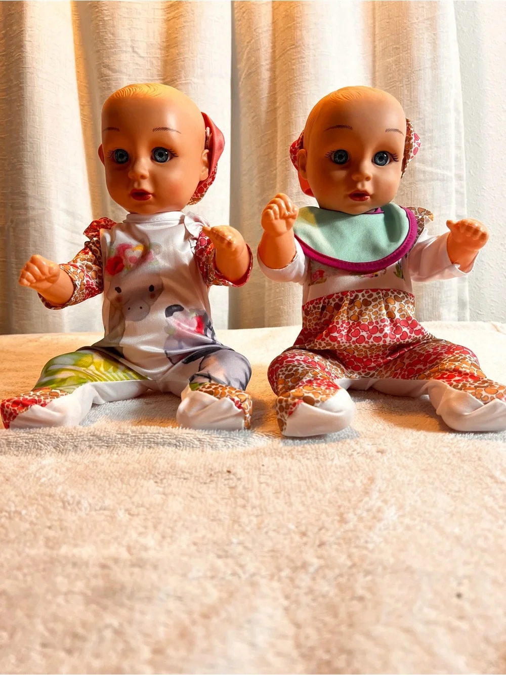 Twin Baby Dolls Set - Pink and Multicolor Outfits lolkiñ